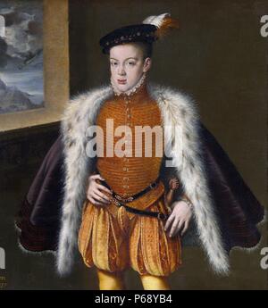 Porträt von Don Carlos Prinz Don Carlos von Österreich (1545 – 1568) von Alonso Sánchez Coello. Datiert aus dem 16. Jahrhundert Stockfoto