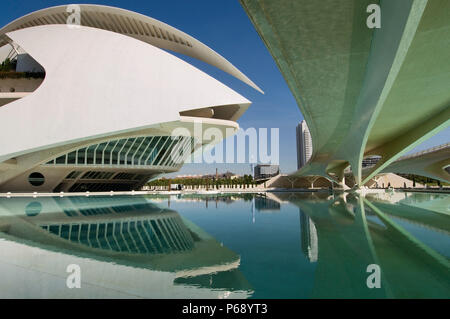 14. Oktober 2009 - Valencia, Spanien - Der Palau de les Arts Reina Sofia (Konzertsaal). Das Gebäude ist Teil des spanischen Architekten Santiago Calatrava ist Stockfoto