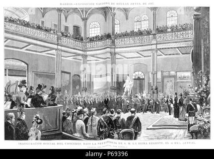 1887-05-30, La Ilustración Española y Americana, Inauguración Oficial del Concurso bajo la presidencia de la Reina Regente, el 21 del Tatsächliche, Comba, Rico. Stockfoto