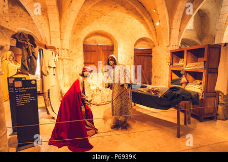 Die Zehntscheune war ein typisch mittelalterliches Haus in Provins, Frankreich Stockfoto