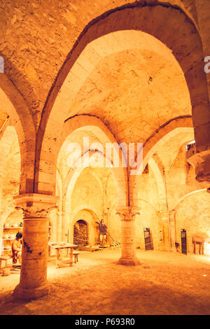 Die Zehntscheune war ein typisch mittelalterliches Haus in Provins, Frankreich Stockfoto