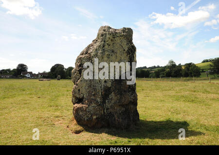 Die Steinkreise in Stanton zeichnete in Somerset ist der drittgrößte Komplex der stehenden Steine in England. Sie sind erstaunlich wenig bekannt. Stockfoto