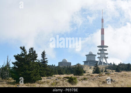 Der Gipfel des Brocken im Nationalpark Harz in Deutschland Stockfoto