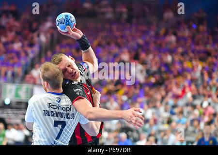 HC Vardar Skopje v Montpellier HB, Champions League Handball Halbfinale in Köln Wo: Deutschland Wann: 26. Mai 2018 Credit: Newspix.pl WENN.com ** Nur für die Veröffentlichung in Großbritannien, den USA, Deutschland, Österreich, Schweiz ** verfügbar Stockfoto