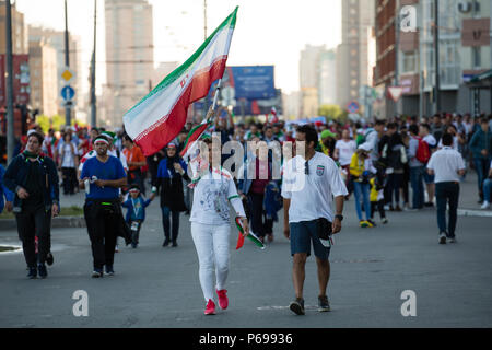 Spanien besiegt Iran bei der WM in Russland 2018 in Kasan Arena am 20. Juni 2018. Stockfoto