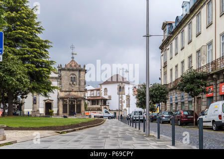 Braga, Portugal - 27. April 2018: die historischen Bauten der Innenstadt in der Stadt Stockfoto