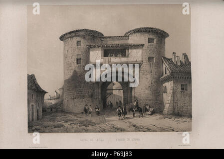 1850, España artística y monumental, Vistas y Descripción de los Sitios y monumentos más Honoratioren de España, Vol 3, Cárcel de Lerma. Stockfoto