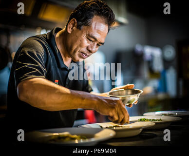 Chefkoch der Bamurru Plains Lodge, Northern Territory, Australien Stockfoto