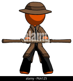 Orange Detektiv mann Bo Personal kung fu Verteidigung darstellen. Stockfoto