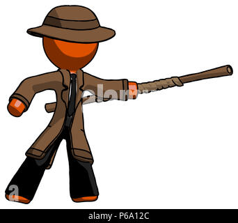 Orange Detektiv mann Bo Personal nach rechts Kung Fu darstellen. Stockfoto