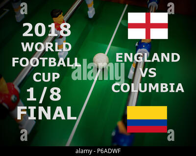 Russland 2018, Fußballspiel. Endgültig. Ein Achtel der Schale. Spiel England gegen Kolumbien Stockfoto