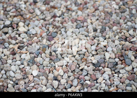 Bunte Kies Hintergrund Textur selektiven Fokus Stockfoto