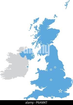 Großbritannien - England, Schottland und Irland Kontur Stock Vektor