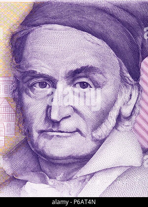 Carl Friedrich Gauß Portrait von Deutsche Mark. Stockfoto