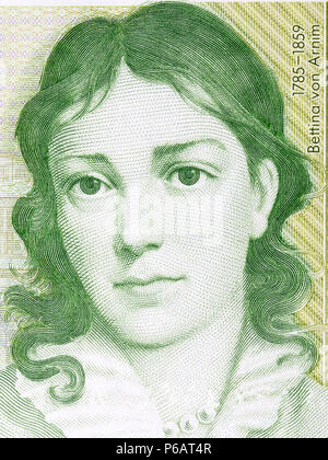 Bettina von Arnim Portrait von Deutsche Mark. Stockfoto