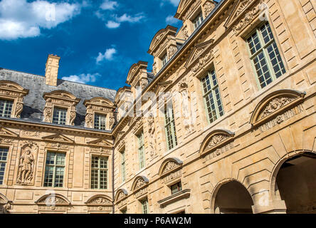 Frankreich, Paris, 4. Bezirk, Marais, Innenhof des Hotel de Sully Stockfoto