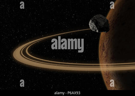 Unbekannten Planeten, Sterne und Nebel im Weltall. Die Erforschung des Weltraums. Stockfoto