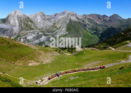 Frankreich, Languedoc-Roussillon, Pyrenees Atlantiques Nouvelle (64), Bearn, Ossau Tal (Gemeinde Eaux-bonnes), Artouste Bahn Stockfoto