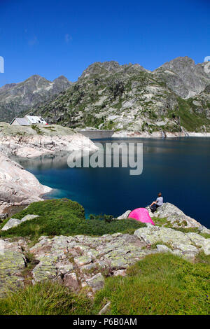 Frankreich, Languedoc-Roussillon, Pyrenees Atlantiques Nouvelle (64), Bearn, Ossau Tal (Gemeinde Eaux-bonnes), Artouste See Stockfoto