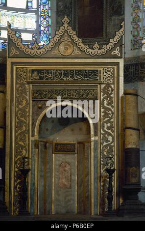 Turkei. Istanbul. Hagia Sophia. Mihrab befindet sich in der Apsis, wo der Altar stehen, zum, in Richtung Mekka. Stockfoto