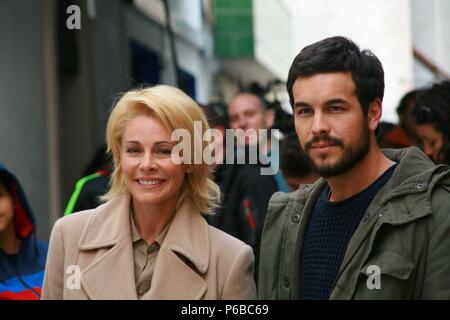 25/03/2013, Sitges (Barcelona), Rodaje de la película "Ismael" Con Los actores: Mario Casas, Belén Rueda, Sergi López, Ella Kweku, Mikel Iglesias y Larsson do Amaral. Stockfoto