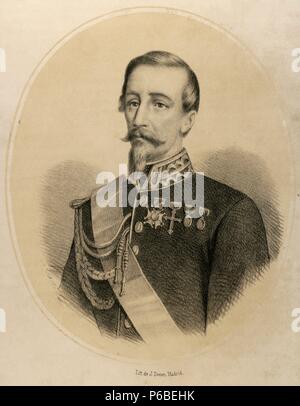 Alfonso La Marmora (1804-1878). Italienischen Militär und Staatsmann. Ministerpräsident von Italien. Gravur. des 19. Jahrhunderts. Stockfoto