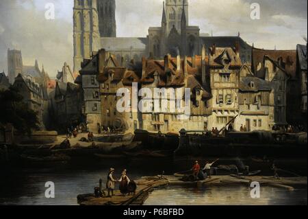 Johannes Bosboom (1817-1891). Niederländischer Maler. Das Quay de Paris in Rouen, 1839. Rijksmuseum. Amsterdam. Holland. Stockfoto