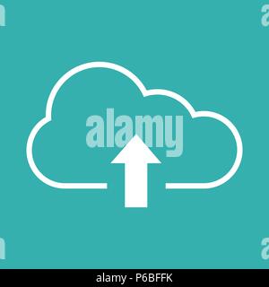 Hochladen Symbol mit Cloud und Pfeil Vector Illustration Stock Vektor