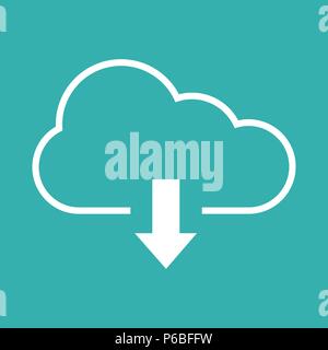 Das Symbol zum Herunterladen mit Cloud und Pfeil Vector Illustration Stock Vektor