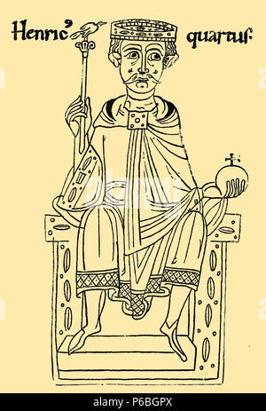 Heinrich IV. (1050-1106) aus der Familie der Salier, ab 1056 römisch-deutschen König und von 1084 bis 1105 Kaiser, 1899 Stockfoto