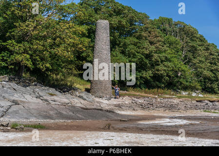 Jenny Brown's Point. Sliverdale Lancashire North West England. Alte Kupfer Schmelzer chimmney. Stockfoto