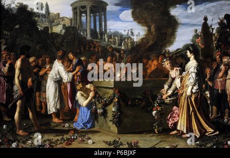 Pieter Lastman (c.1583-1633). Niederländischer Maler. Orestes und Pylades bestreiten am Altar, 1614. Rijksmuseum. Amsterdam. Holland. Stockfoto