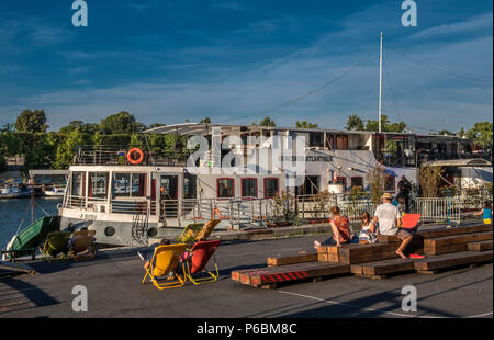 Frankreich, Ile de France, Paris, 7. Bezirk, die Ufer der Seine, die Concorde Atlantic Hausboot Stockfoto