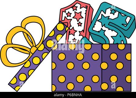 Geschenk mit 15 Anzahl mit Sternen Muster Vector Illustration Design Stock Vektor