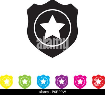 Polizei Abzeichen Glyphe Symbol Vektor. Strafverfolgung und Strafjustiz Symbol. Stock Vektor