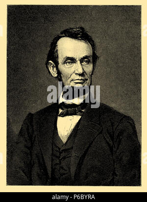 Abraham Lincoln (1809 - 1865), 16. Präsident der Vereinigten Staaten; Abraham Lincoln (1809-1865), 16. Präsident der USA. Stockfoto
