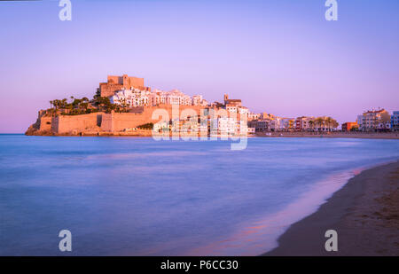 Die Burg von Peniscola, Costa del Azahar in der Provinz Castellon, Spanien Stockfoto