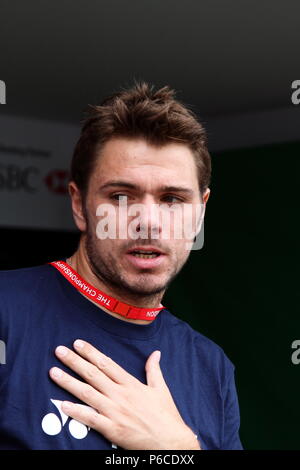 Stan Warwinka Tennis professioneller Spieler an der Wimbledon Tennis Championships vom 25. Juni 2012. Stanislas Warwrinka. Stockfoto