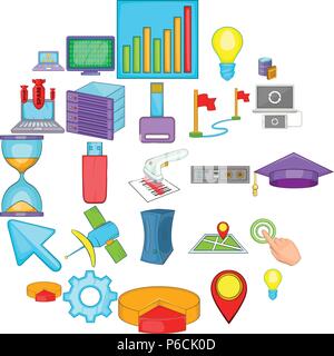 Computer-peripheriegeräte Symbole, Cartoon Stil Stock Vektor