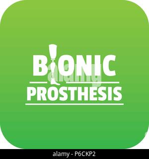 Bionische Prothese Symbol grün Vektor Stock Vektor