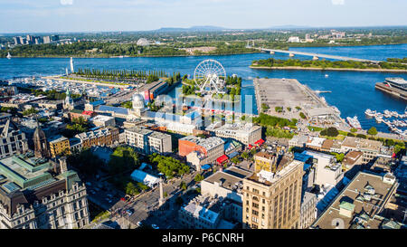 Luftbild der Altstadt von Montreal oder Vieux-Montréal), Montreal, Kanada Stockfoto