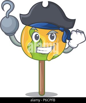 Pirate Candy Apple Charakter Cartoon Stock Vektor