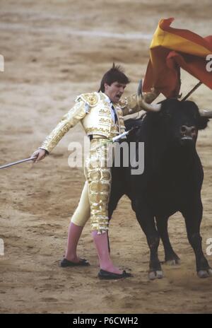 ESPARTACO. JUAN ANTONIO RUIZ. MATADOR DE TOROS ESPAÑOL. ESPARTINAS 1962 -. Stockfoto