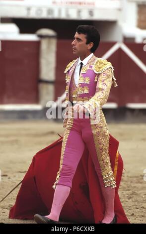 JOSE ORTEGA CANO. MATADOR DE TOROS ESPAÑOL. C ARTAGENA 1953 -. ACTUACION EN MADRID, AÑO 1991. Stockfoto