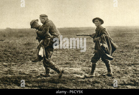 Durchführung, Weltkrieg i, Deutscher Soldat, britischen Gefangenen, WK 1, Weltkrieg, Weltkrieg Stockfoto