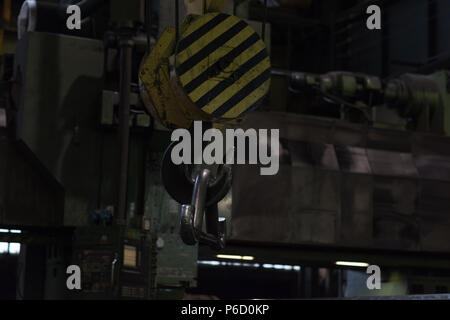 Haken des Krans anheben Metall Ausrüstung Stockfoto