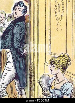 Detail eines C.E. Brock Abbildung für die Ausgabe 1895 von Jane Austens Roman stolz und Vorurteil (Kapitel 3). 1895 70 PrideandPrejudiceCH 3 Detail Stockfoto
