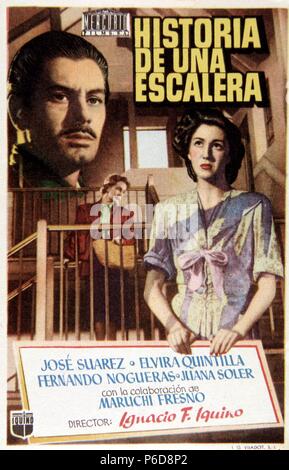 BUERO Vallejo, Antonio. ESCRITOR ESPAÑOL. GUADALAJARA 1916-2000. "HISTORIA DE UNA ESCALERA', AÑO 1950. Kartell CINE. Direktor/IGNACIO F. IQUINO. Stockfoto