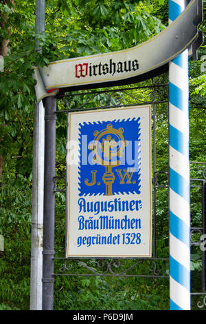 Juni 21, 2017: Augustiner-Bräu Logo. Im Jahre 1328 gegründet, Augustiner-Brau ist Münchens älteste unabhängige Brauerei Stockfoto