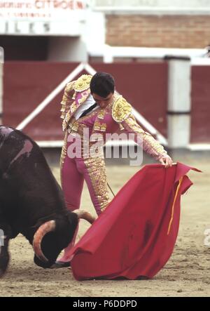 JOSE ORTEGA CANO. MATADOR DE TOROS ESPAÑOL. CARTAGENA 1953 -. ACTUACION EN MADRID AÑO 1991. Stockfoto